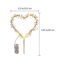 Load image into Gallery viewer, KIPETTO Love Heart Pearl Cake Toppers with LED Light for Birthday Wedding Anniversary Party Decor