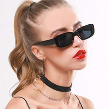 Load image into Gallery viewer, Retro Small Frame Sunglasses Men And Women Trendy Rectangular Sunglasses Cross-border All-match Sunglasses (Black)