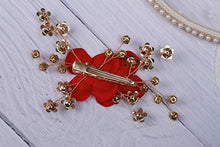 Load image into Gallery viewer, Sither Red Hair Clip for Bridal Floral Hair Comb for Women Wedding Hair Accessories for Bride Hair Clip Headpiece for Wedding Party Prom Gift