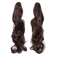 Load image into Gallery viewer, Ponytail Extension Clip in Claw 18" Long Wavy Jaw Pony Tails Clip on Hairpiece for Women Girls Medium Brown
