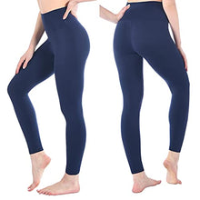 Load image into Gallery viewer, SINOPHANT High Waisted Leggings for Women, Buttery Soft Elastic Opaque Tummy Control Leggings, Plus Size Workout Gym Yoga Stretchy Pants (Navy1,Plus Size)