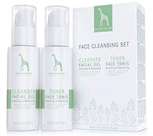 Load image into Gallery viewer, Face Wash Set with PURE, ORGANIC Aloe Vera & Hyaluronic Acid - VEGAN - 125 ml Face Cleanser Gel & 125 ml Face Toner for Normal, Combination & Blemish-Prone Skin - Natural Facial Care for Men & Women