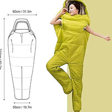Load image into Gallery viewer, YLWJ Adult Wearable Sleeping Bag Portable Outdoor Camping Sleeping Bag 3 Seasons Full Body Pajamas Warm and Windproof Human-Shaped Sleeping Bag/Zipper Design