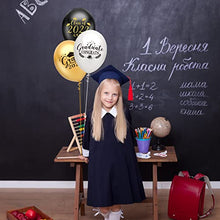 Load image into Gallery viewer, PLULON 18Pcs Graduation Balloons, Class of 2022 Congrats Balloons Black Gold Grad Party Balloons for Graduation Party Decorations