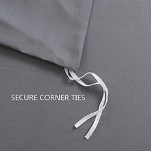 Load image into Gallery viewer, MOHAP Duvet Cover Set 3 PCS Double Plain Brushed Microfiber Bedding Duvet Cover with Pillowcases Dark Grey+Light Grey
