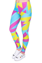Load image into Gallery viewer, Kukubird Printed Patterns Women's Yoga Leggings Gym Fitness Running Pilates Tights Skinny Pants Size 6-10 Stretchable-Neon Sport
