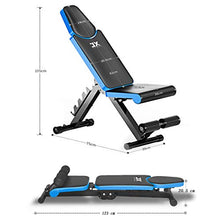Load image into Gallery viewer, JX FITNESS Adjustable Weight Bench Home Training Gym Weight Lifting Sit Up Ab Bench Flat Incline Decline Multiuse Exercise Workout Bench