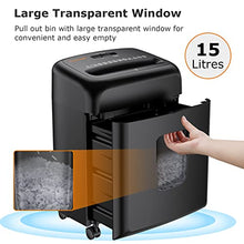 Load image into Gallery viewer, Bonsaii 8-Sheet Micro-Cut Paper Shredder,Special(P-5 High-Security 2x15mm) Domestic Shredder Use for Home Office with Removable Wheels, 15L pullout Waste bin, Black(C206-E)
