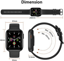 Load image into Gallery viewer, BRIBEJAT BT3 Smart Watch Compatible with iPhone Huawei Samsung Android Phones Fitness Tracker (Dial/Answer Call), 1.7'' 2.5D HD Screen, IP68 HR/Sleep Monitor, Black