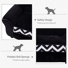 Load image into Gallery viewer, PawHut Pet Sofa Couch Dog Cat Wooden Sponge Sofa Bed Lounge Comfortable Luxury w/Cushion (Black)