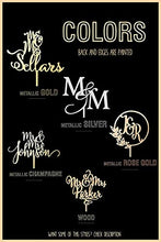Load image into Gallery viewer, Personalized Cake Toppers for Wedding - Customize Your Own Wedding Cake Topper by Choosing Design, Color, Text and Size – Made in UK. (Gold, 8 Inch)