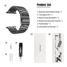 Load image into Gallery viewer, ARTCHE 45mm 44mm 42mm Watch Strap for Apple Watch, Compatible with iwatch Strap Series 7/6/SE/5/4/3/2/1, Stainless Steel Replacement Sport Band Metal Adjustable Wristband Belt, Black