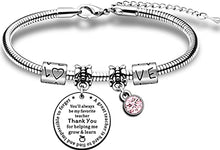 Load image into Gallery viewer, AMZQ Teacher Bracelet Teacher Appreciation Gifts for Women Thank You Teacher Gifts Birthday Gifts for Teacher from Students