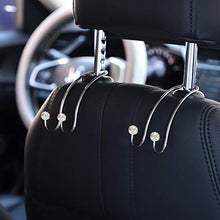 Load image into Gallery viewer, SAVORI Auto Hooks, Bling Car Hangers Organizer Seat Headrest Hooks Strong and Durable Backseat Hanger Storage Universal for SUV Truck Vehicle 2 Pack (White)