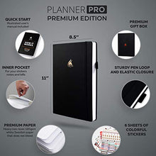 Load image into Gallery viewer, Clever Fox Planner Pro Premium Edition– Luxurious Weekly & Monthly Planner + Budget Planner Organizer for Productivity & Reaching Goals, Undated, A4 Hardcover + Keepsake Box, Lasts 1 Year, Black
