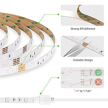 Load image into Gallery viewer, LED Strip Light with Remote 5M, Lepro Dimmable RGB LED Strips Colour Changing Room Lights, Stick on LED Lights for Bedroom, Kitchen, Kids Room (Plug and Play, 150 Bright 5050 LEDs)