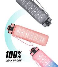 Load image into Gallery viewer, MEITAGIE 1 litre Motivational Fitness Sport Water Bottle with Straw & Time Maker, Leak-proof, BPA-free, Tritan, Toxin Free Plastic Drink Bottle Design for Girls, Boy, Cycling, School & Office