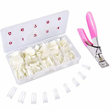 Load image into Gallery viewer, Natural False Nails, 500 Pieces Oval French Acrylic Style Fake Nails Tips, Artificial Fake Nails With Box and False Nail Clipper for Women Girls (10 Sizes)