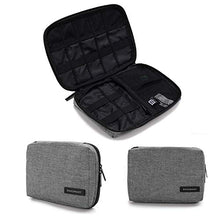Load image into Gallery viewer, BAGSMART Electronics Accessories Organiser Bag, Portable Electronics Carrying Case Travel Small for Cables, Powerbank, Earphone, USB Sticks, SD Card (Grey)