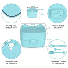 Load image into Gallery viewer, WisaKey Children Lunch Box, Leakproof Bento Box for Kids with Insulated Lunch Bag and Cutlery Set, BPA-Free, Microwave and Dishwasher Safe (Blue)