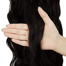 Load image into Gallery viewer, Long Wavy Ponytail Hair Extension 24" Drawstring Body Wavy Ponytails Curly Clip in Dark Brown Synthetic Hairpiece for Women Girls, 160g