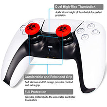 Load image into Gallery viewer, Playrealm FPS Thumbstick Extender & 3D Texture Rubber Silicone Grip Cover 2 Sets for PS5 Dualsenese & PS4 Controller (BioH Red)