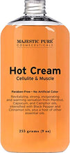 Load image into Gallery viewer, Majestic Pure Anti Cellulite Cream, 87% Organic Fat Burner Cream, 9 Oz - Tight Muscles & Joint and Muscle Pain, Natural Cellulite Treatment - Soothes, Relaxes, and Tightens Skin