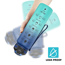 Load image into Gallery viewer, 1L Water Bottle 1 litre Drinks Bottles with straw and Motivational Time Markings;1ltr Large Sports Gym Leakproof Reusable Bpa Free Drinking Bottle; 1litre Daily Intake Tracker Measurements Men Women
