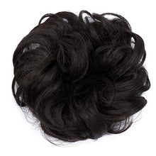 Load image into Gallery viewer, Messy Hair Bun Hair Scrunchies Extensions Curly Wavy Hairpiece Synthetic Chignon for Women Updo Ponytail Bun Extension Dark Brown