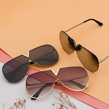 Load image into Gallery viewer, SPUUS Trendy Sunglasses For Men Women,Adult V-Shaped Design Retro Outdoor Glasses, UV400 Eye Protection Frame Eyewear,Great for Driving,City Walking,Outdoor Activites (Gold Black)