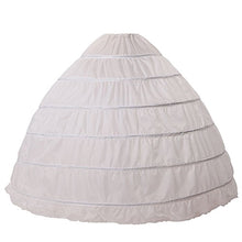 Load image into Gallery viewer, Petticoat Underskirt Crinoline Full A-line 6 hoop Floor-length Bridal Dress Skirt White