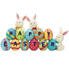 Load image into Gallery viewer, JOYIN Easter Bunny Carrots Resin Centerpiece Decor with The Word Spring Easter Resin Decoration Spring Tabletop Bunny & Egg Easter Figuring for Easter Home and Office Easter Tabletop Decoration