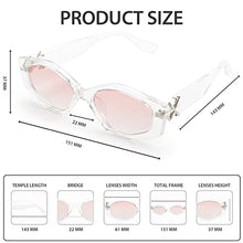 Load image into Gallery viewer, YUKANG Polarised Sunglasses Womens, Trendy Ladies Sunglasses with UV400 Protection Hexagon Womens Sunglasses Clear/Gradient Pink