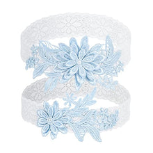 Load image into Gallery viewer, CITUYER Garters for Brides Wedding Garter Elasticated Soft Lace Garter Bridal Wedding Accessories Bride to be Gifts(Sky Blue)