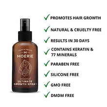 Load image into Gallery viewer, Moerie Ultimate Mineral Hair Growth Spray – For Longer, Thicker, Fuller Hair - with Biotin & Caffeine - Vegan Hair Products – Paraben Free – All Hair Types – Reverse Hair Loss