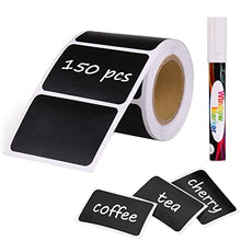 Load image into Gallery viewer, Chalkboard Labels, Joyoldelf 150Pcs Waterproof Reusable Blackboard Stickers Kit for Kitchen Organize with 1 White Chalk Pen, Removable Label Sticker to Decorate Your Pantry Storage Office (Rectangle)