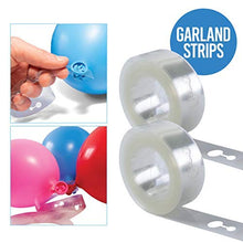 Load image into Gallery viewer, Prextex Balloon Arch and Garland Decorating Kit - 32 Ft. Balloon Tape Strip, 80 Ft. White Ribbon, 240 Dot Glue Points and 2 Balloon Tying Tools for Birthday Party and Wedding Decoration