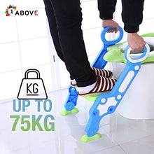 Load image into Gallery viewer, 1Above Kids Toilet Ladder Seat | Flexible Length Step-Stool for Boys and Girls | Bathroom Aid Toddler Training Seats Portable Design (Blue+Green)