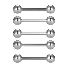 Load image into Gallery viewer, FECTAS 5pcs 14G Surgical Steel Nipple Tongue Bar Set Body Piercing Jewelry 18mm