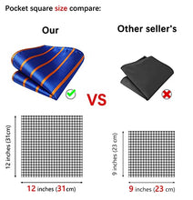 Load image into Gallery viewer, HISDERN Men's Tie Striped Ties Wedding Tie Red & Black Silk Necktie Pocket Square Set