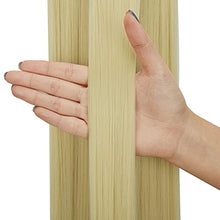 Load image into Gallery viewer, Ponytail Hairpiece 28 Inch Wrap Around Ponytail Hair Extension Straight Synthetic Clip in Pony Tail Extension Magic Paste Bleach Blonde Ponytail Hairpiece for Women, 160g - Bleach Blonde, 613C