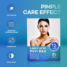 Load image into Gallery viewer, MEEYEE Large Acne Pimple Patch, Spot Treatment, Acne Dots, Pimple Stickers, 6 packs -12 Strips