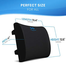 Load image into Gallery viewer, Everlasting Comfort Lumbar Support Pillow for Office Desk Chair - Memory Foam Back Cushion (Black)