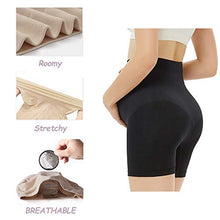 Load image into Gallery viewer, Womens Seamless Maternity Shapewear High Waist Mid-Thigh Pettipant Pregnancy Underwear for Belly Support, Black+nude, Large