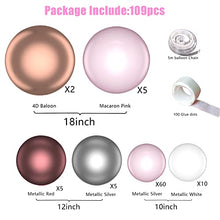 Load image into Gallery viewer, VAINECHAY Balloon Arch Kit Pink White - Metallic Latex Party Balloons Garland Confetti for Girls Baby Shower, Wedding, Bridal Shower, Women Birthday Decorations