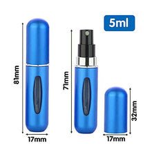 Load image into Gallery viewer, 5 PCS Perfume Atomiser Bottles 5ml Refillable Spray Bottle Mini Underfill Empty Travel Bottle for Purse Handbag Pocket Luggage
