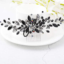 Load image into Gallery viewer, Handcess Bride Wedding Hair Combs Silver Rhinestone Bridal Hair Accessories and Headpiece for Women (Black)