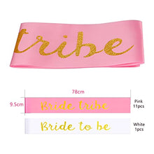 Load image into Gallery viewer, 12 Pcs Hen Party Sashes Set 11 Pieces Pink Bride Tribe Sashes and 1 Piece White Bride to Be Sash for Hen Night Party Wedding Ladies Night Out Bridal Shower Party Supplies