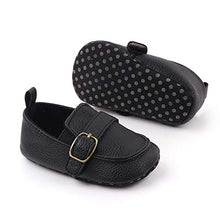 Load image into Gallery viewer, MASOCIO Baby Shoes Boy Moccasin Infant Newborn Soft Sole Casual Flats First Walking Shoes Black 0-6 Months