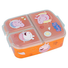 Load image into Gallery viewer, Official Peppa, George, Pig Characters Sandwich Lunch Snack Box Multi Compartment Kids Children School Includes Keychain